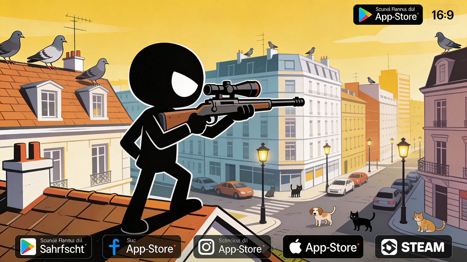 Stickman Elite Sniper: Rooftop Rescue