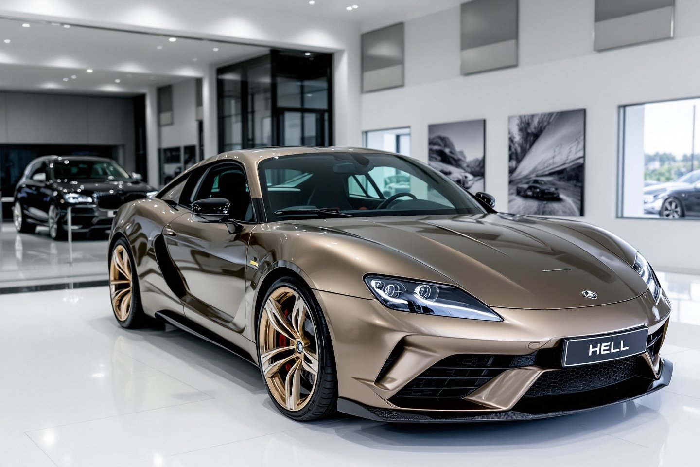 luxury german car showroom, professional photography